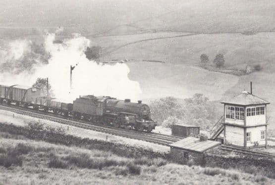 Denthead Signal Box with Passing 42771 Engine Train in 1962 Railway Postcard
