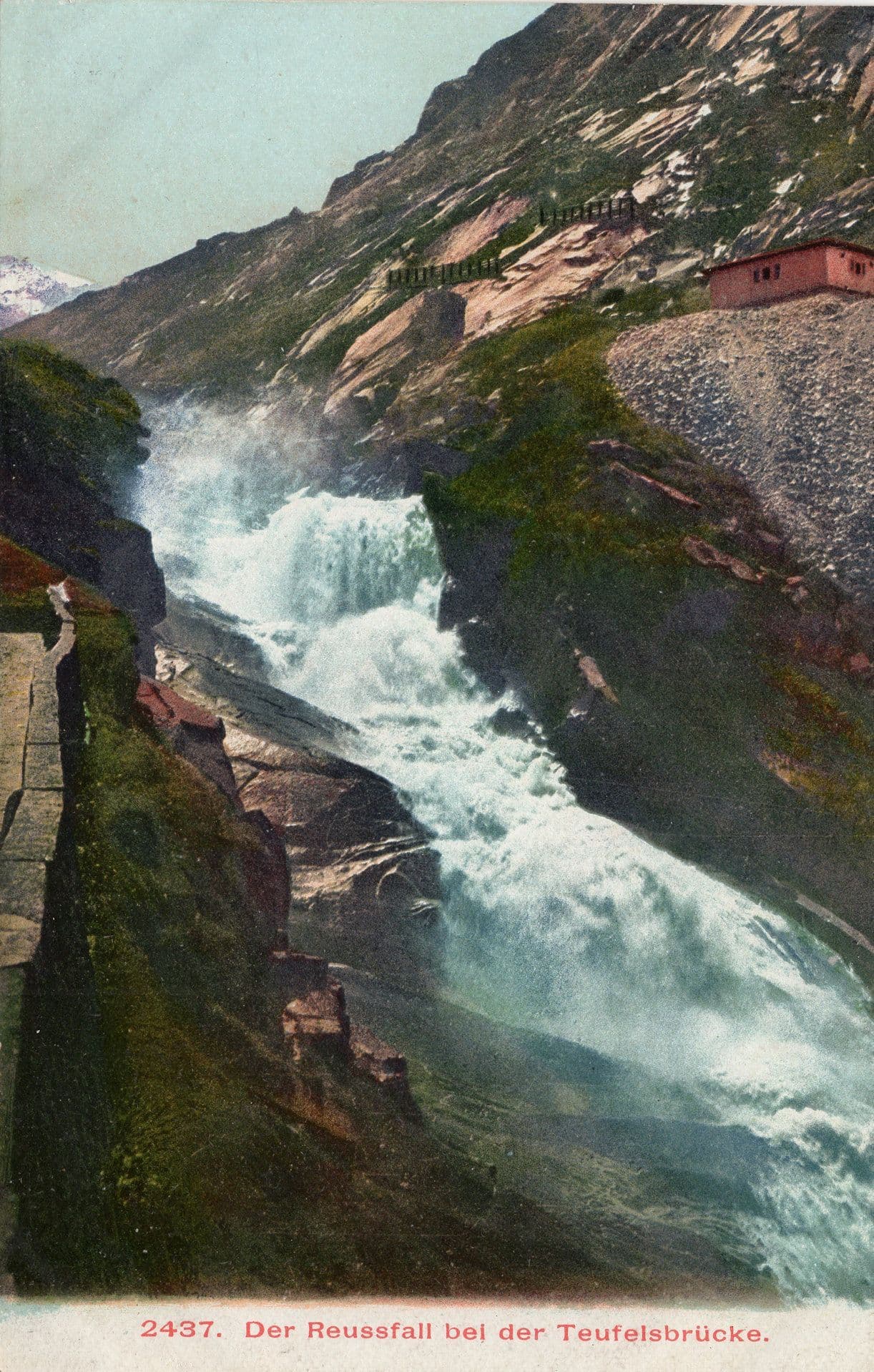 Der Reussfall bei der Teufelsbrucke Old Switzerland Postcard