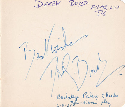 Derek Bond Photo & Signed 1955 Ephemera with Rosemary Frankau