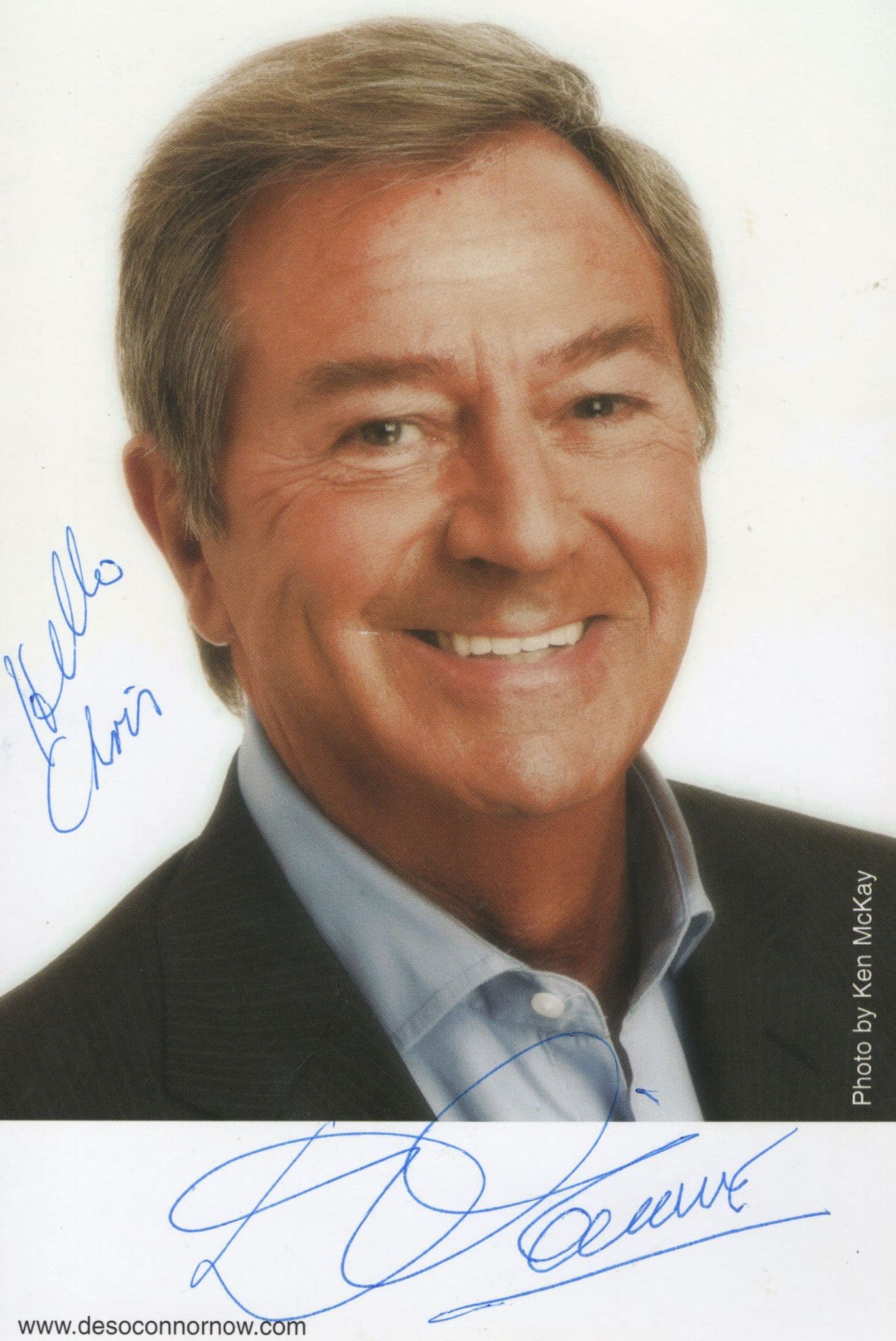 Des O'Connor Hand Signed Rare Media Publicity Card Photo