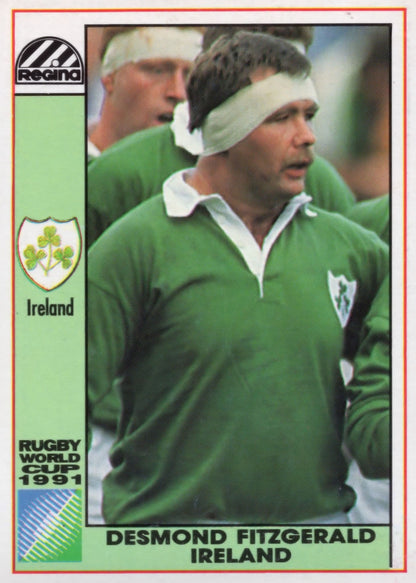 Desmond Fitzgerald Ireland Hand Signed Rugby 1991 World Cup Card Photo