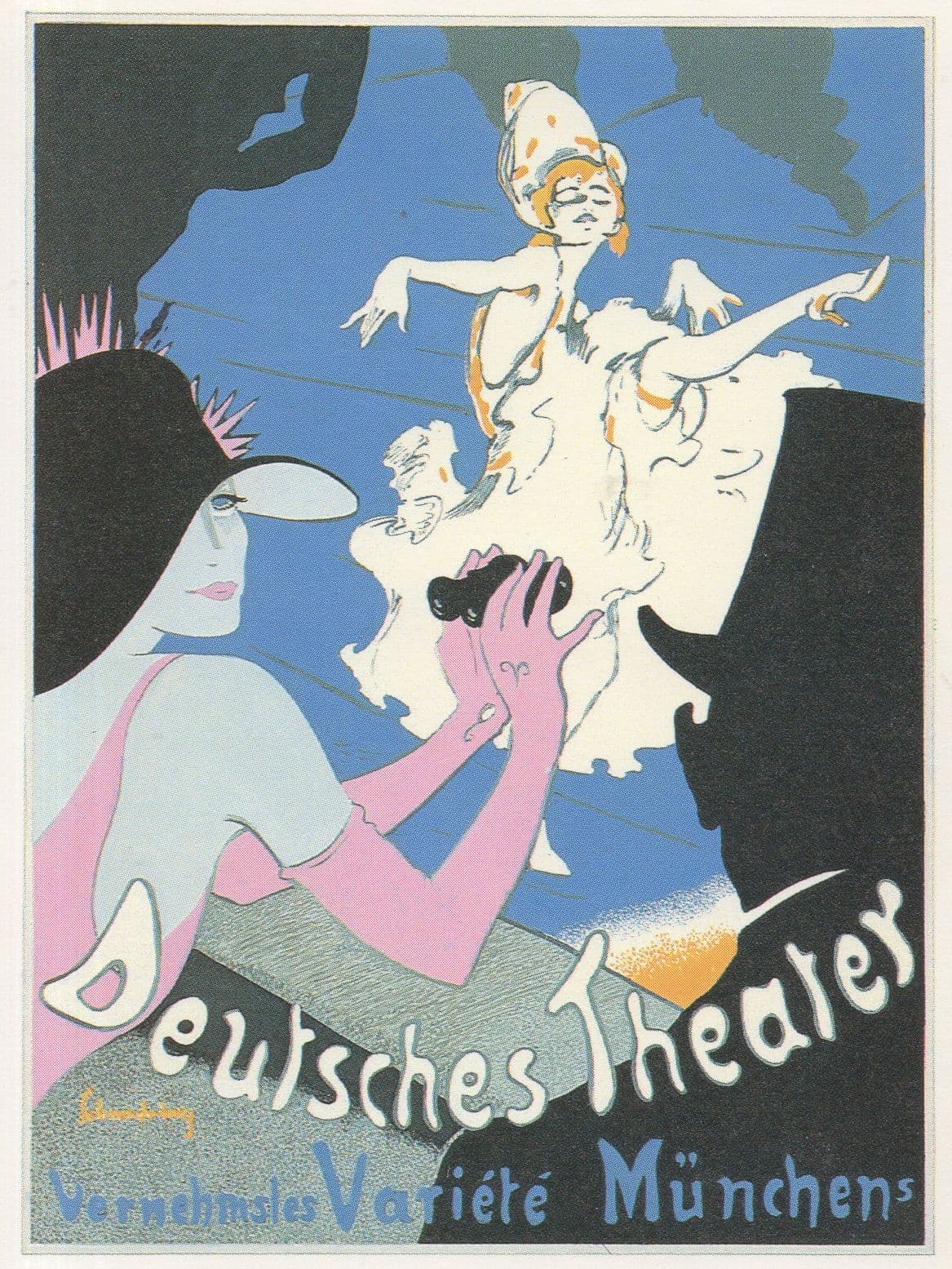 Deutsches Old Theater Variety Show Munchen Poster Postcard