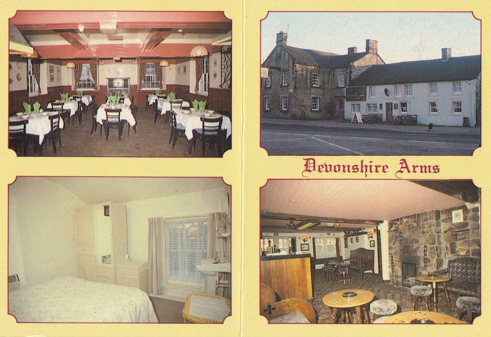 Devonshire Arms Hartington Derby Pub Map Postcard