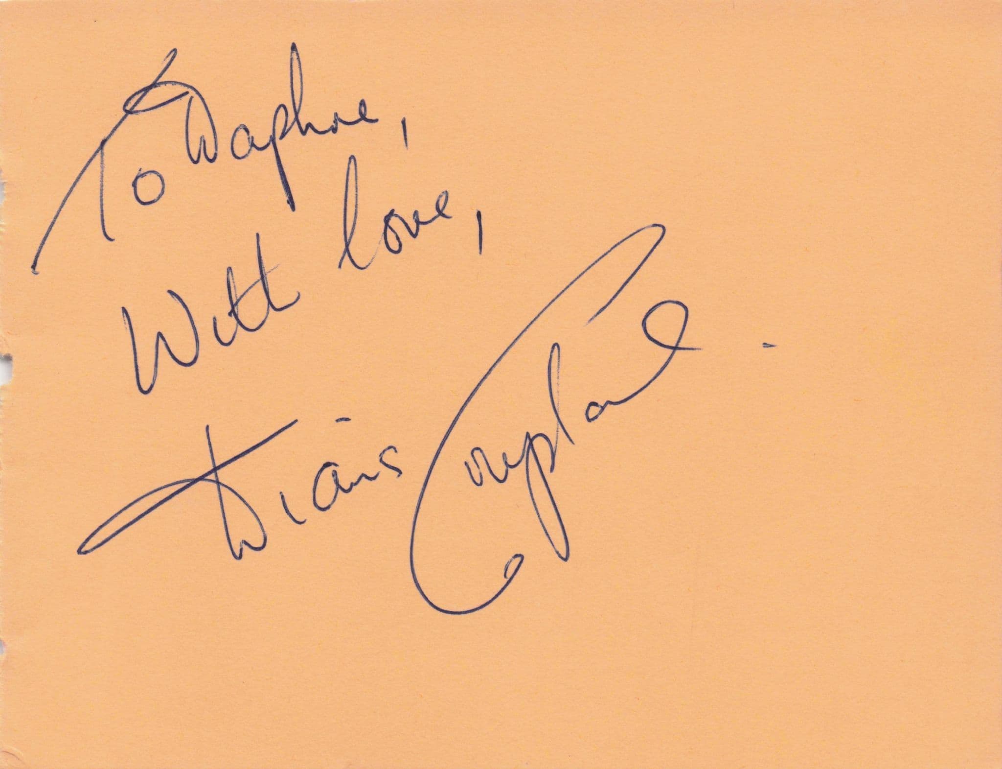 Diana Coupland Bless This House Antique Hand Signed Autograph Page
