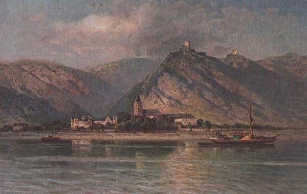 Die Feindlichen Bruder Antique Germany Oil Painting Postcard