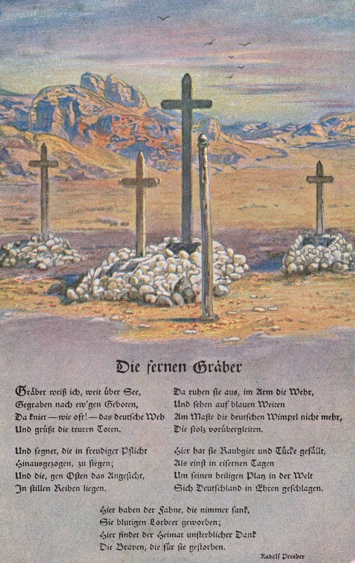 Die Fernen Graber Distant Graves In Overseas German Postcard