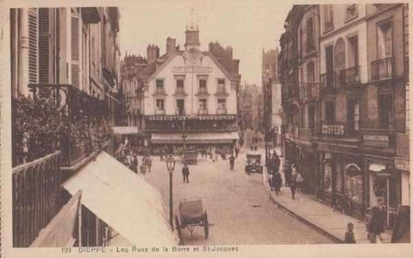 Dieppe Rues De La Barre et St Jacques Hairdresser Antique French Postcard