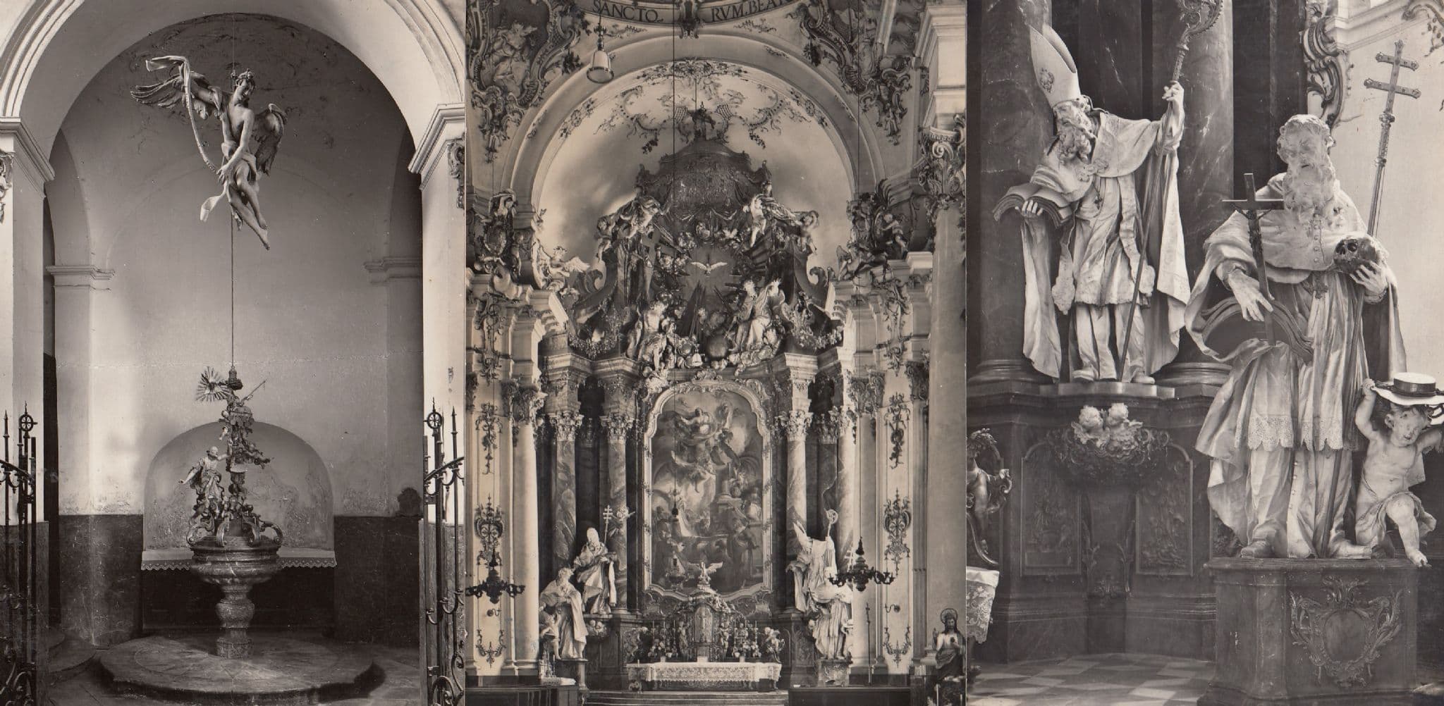 Diessen Ammersee Kirche 3x Statue Real Photo Postcard s