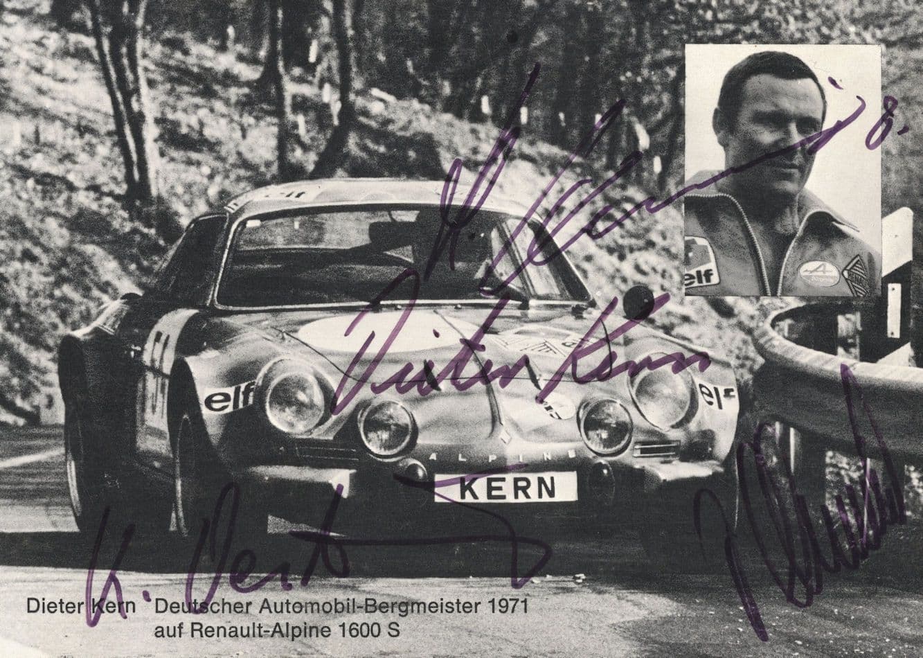 Dieter Kern Rally Racing Cars Driver MULTI 3x Hand Signed Photo