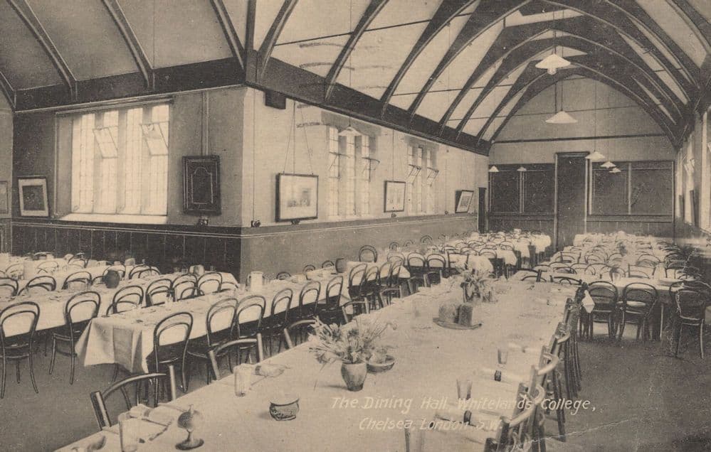 Dining Hall Whitelands College Chelsea London Antique Interior Postcard