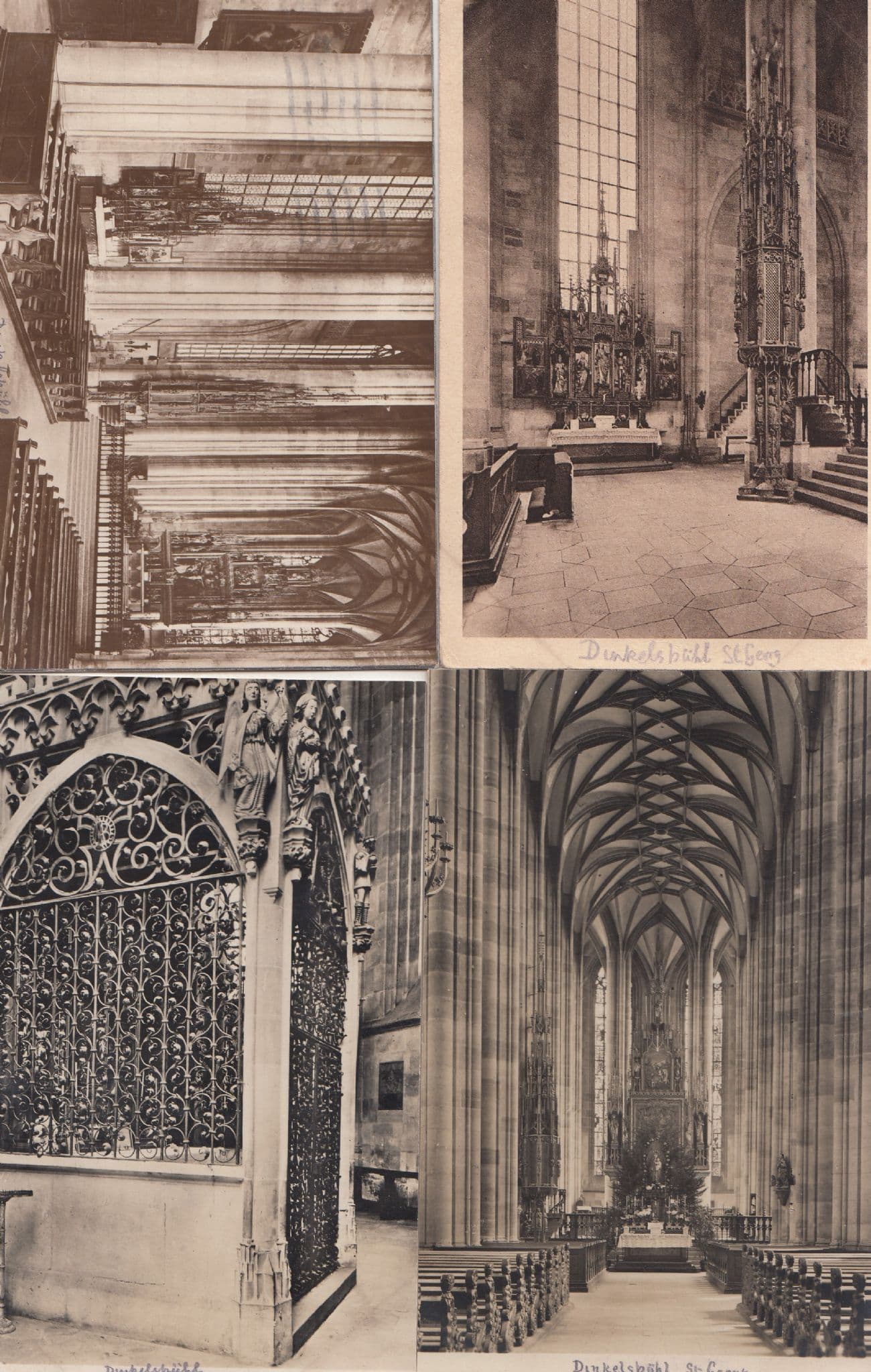 Dinkelsbuhl St Georg Kirche Georgskirche Altar 4x Postcard s
