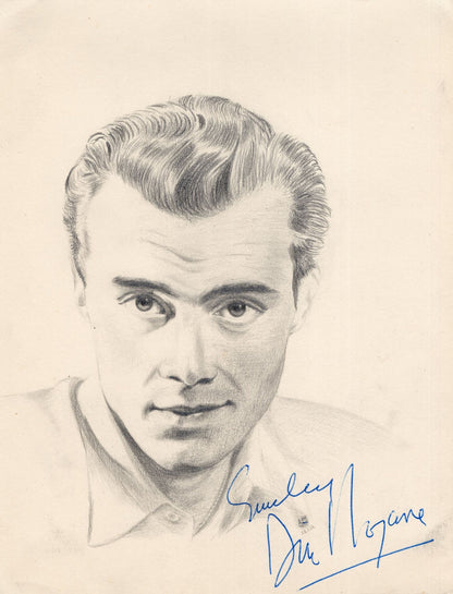 Dirk Bogarde Old Film Actor 10x8 Hand Signed Painting Drawing