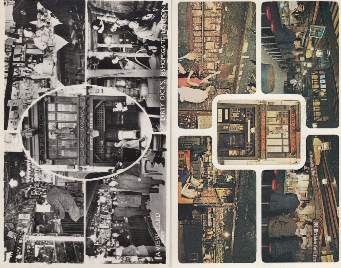 Dirty Dicks Bishopgate London Pub Real Photo & 1970s Postcard