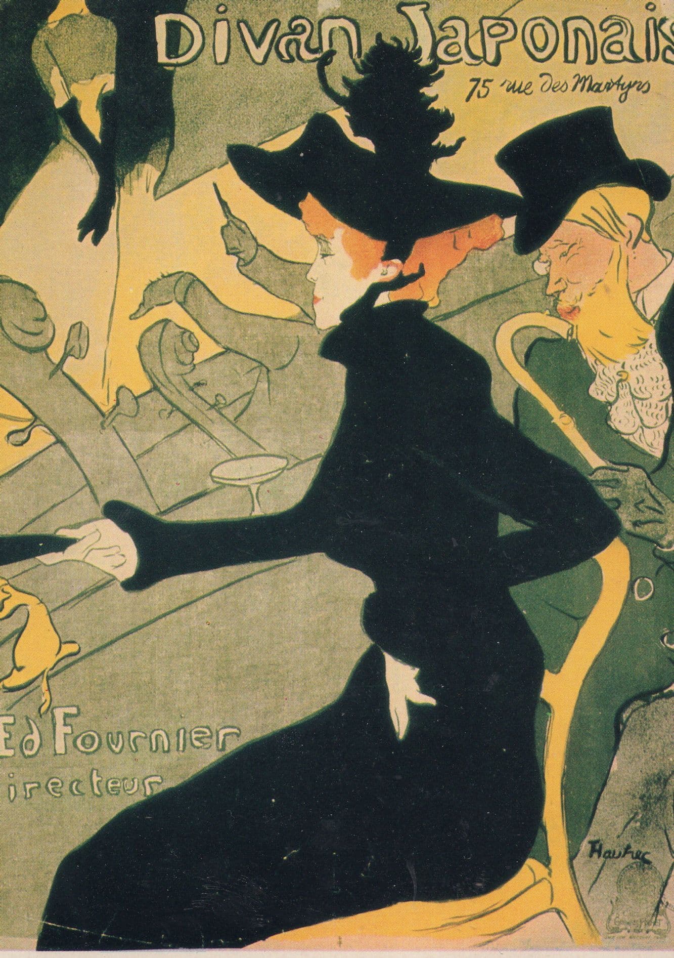 Divan Japonais French Old Victorian Advertising Poster Postcard