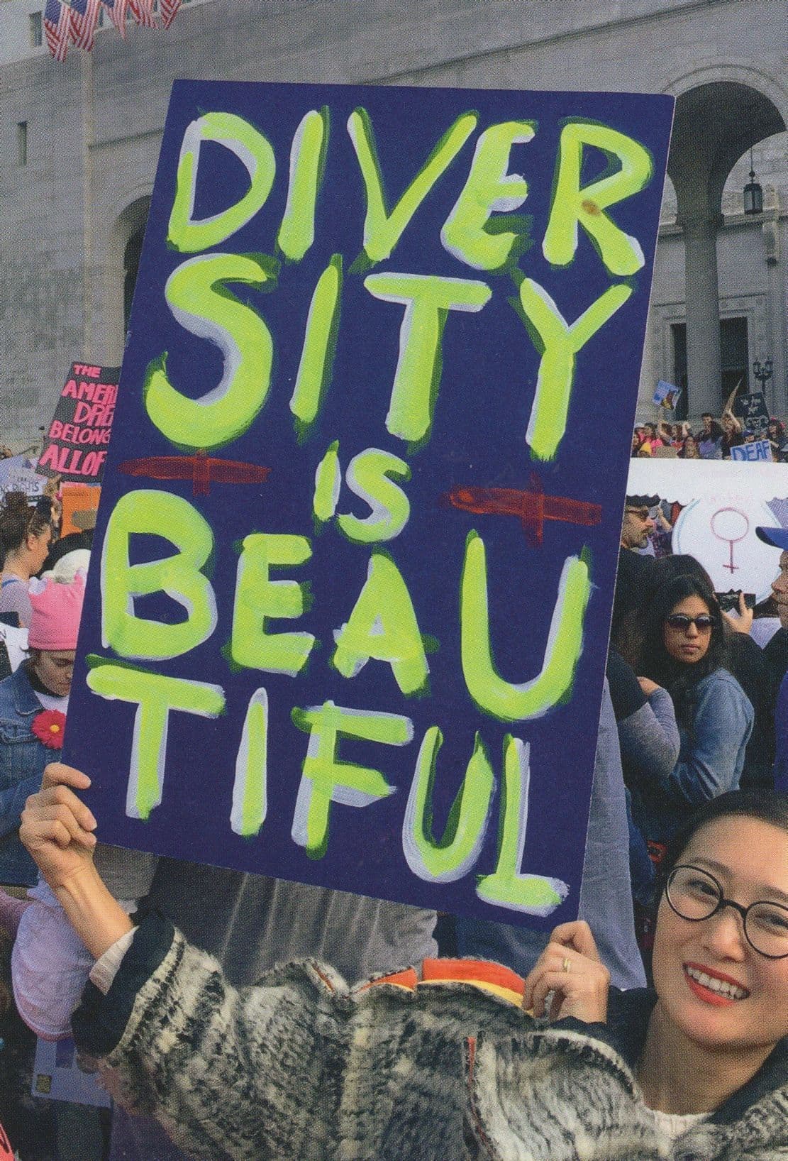 Diversity Is Beautiful Anti Racism Discrimination Protest March Postcard