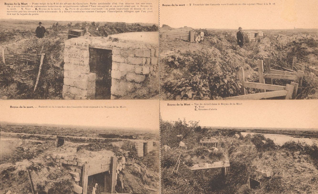 Dixmude Boyau De La Mort Military Belgium 4x Antique Postcard s