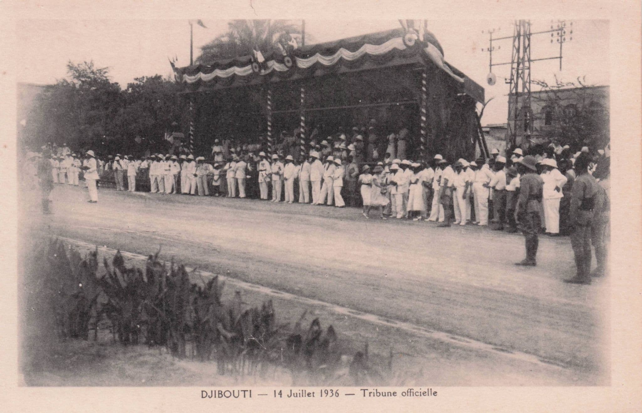 Djibouti 14 Juillet 1936 Tribune Officielle African Old Postcard