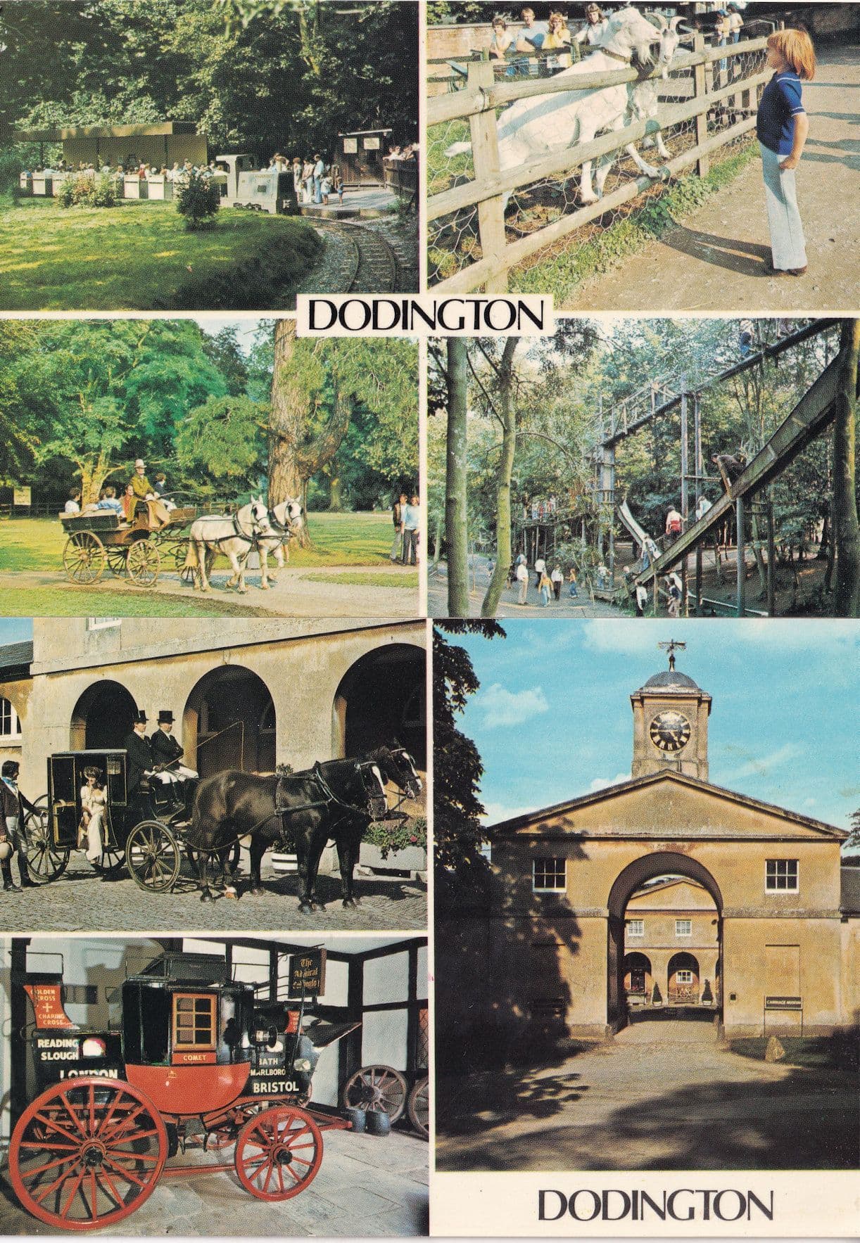 Dodington Gloucester Childrens Amusements Slide Animals 2x Postcard