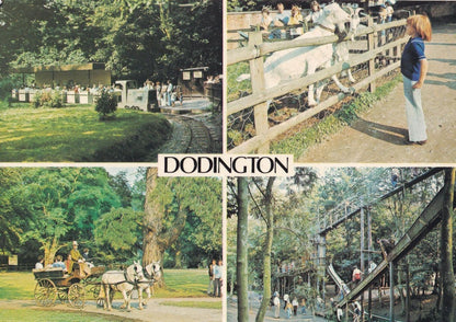 Dodington Gloucester Childrens Amusements Slide Animals 2x Postcard