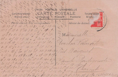 Domestic Violence Angry Man Breaking House French Lovers Secret Code Postcard