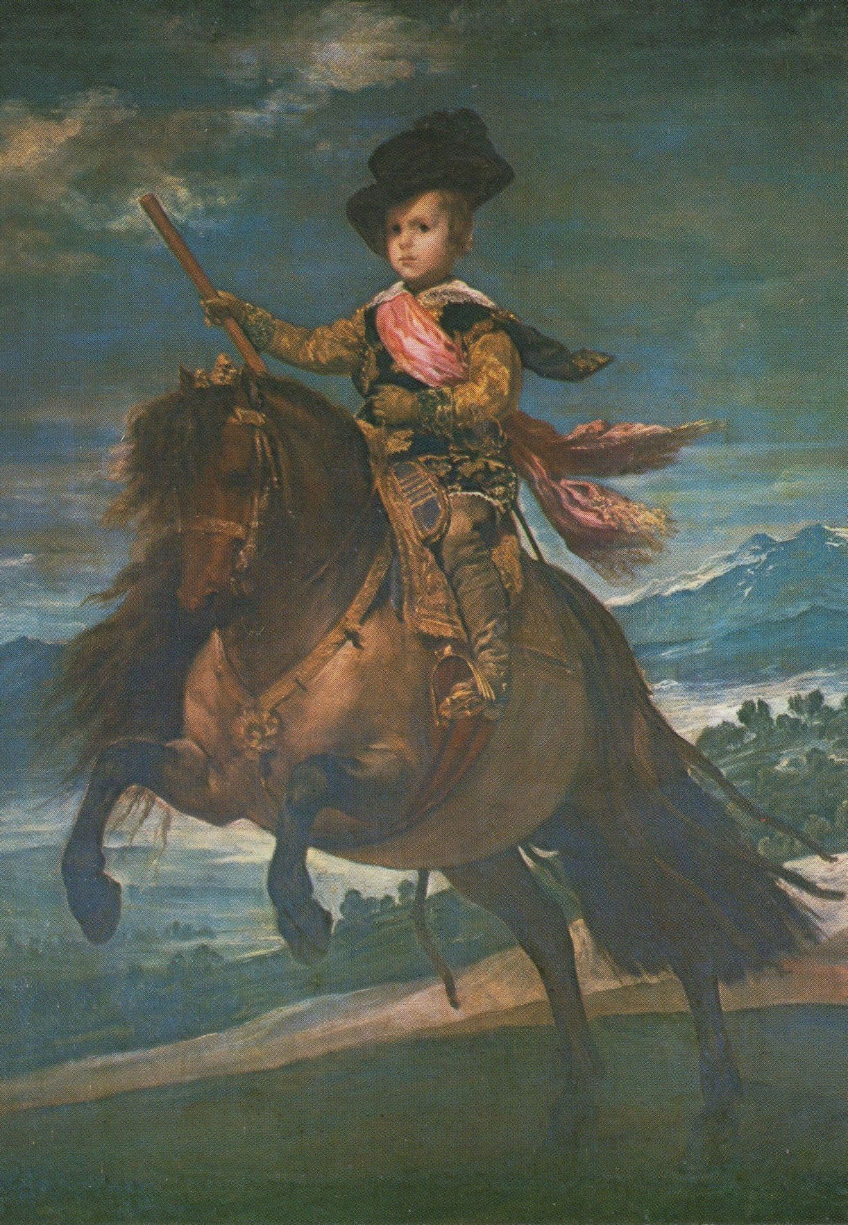 Don Balthasar Carlos Military Child On Horseback Painting Postcard
