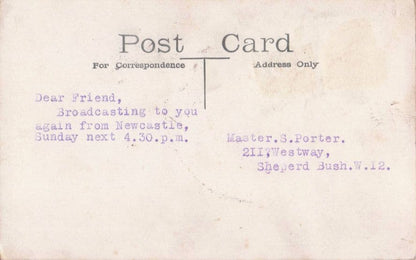 Don Rico Bandleader I'm Live In Newcastle Old Real Photo Postcard