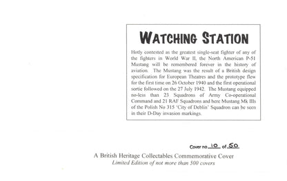 Don Shaw Watching Station P51 D-Day Bomber Pilot LTD TO 50 Hand Signed FDC