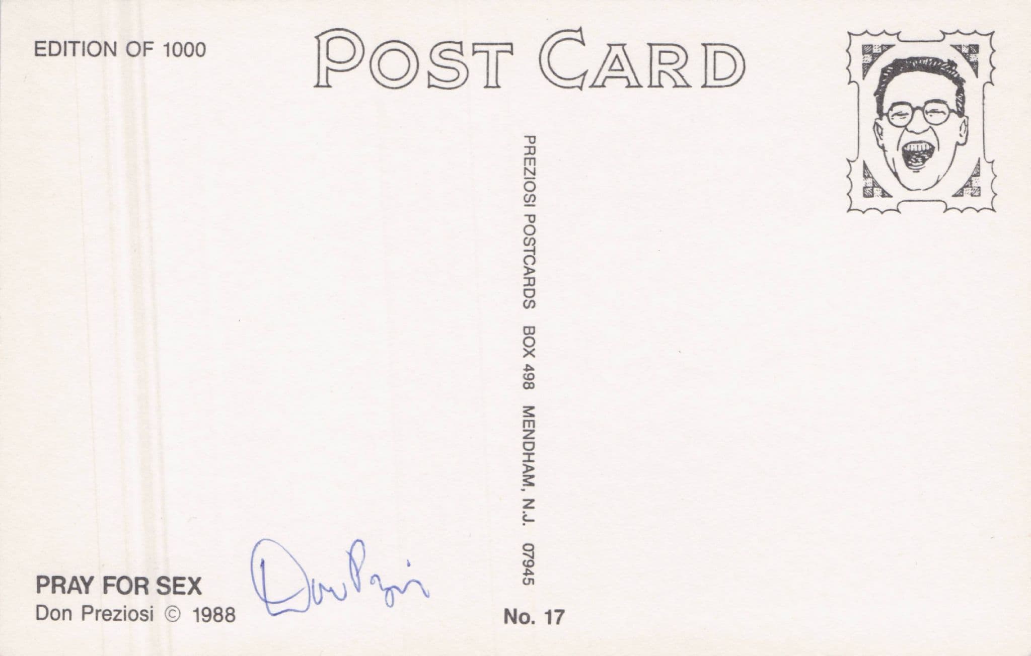 Donald Don Preziosi American Art Illustrator Hand Signed Comic Postcard