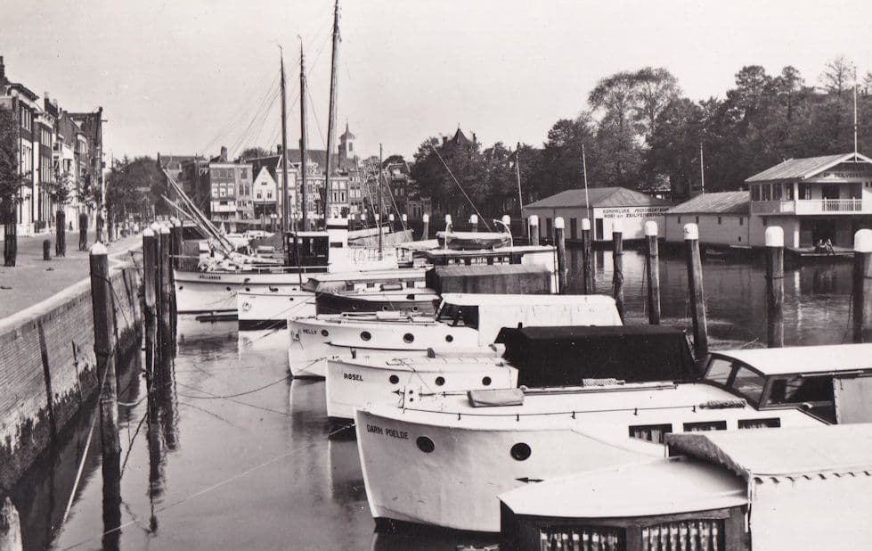 Dordrecht Nieuwe Haven Ship Bateaux Real Photo Dutch Postcard