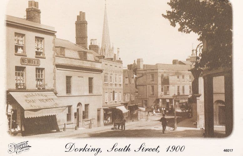 Dorking High Street Brewery Drapers in 1900 Surrey Postcard