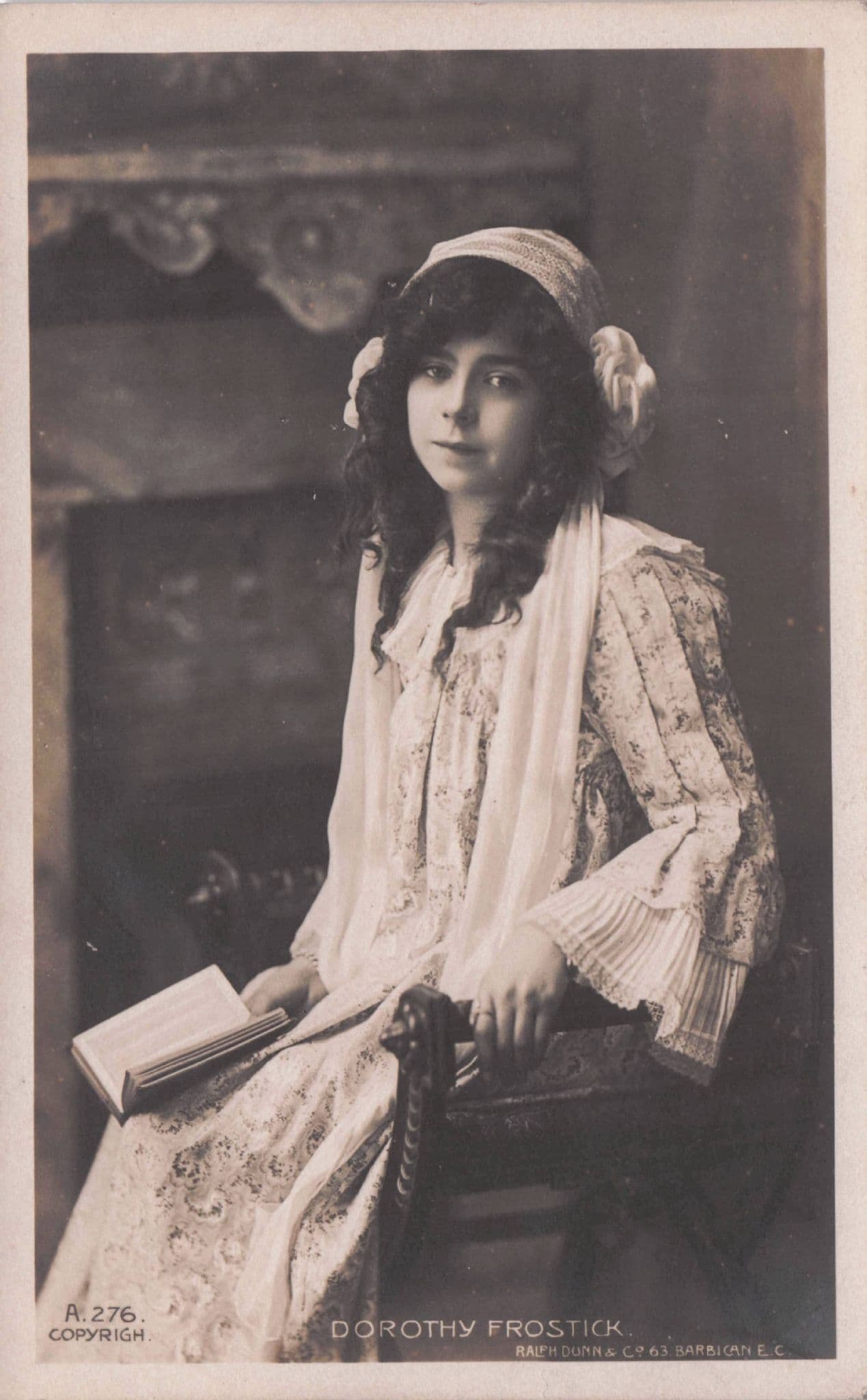 Dorothy Frostick Edwardian Actress Reading Book Old Rare Postcard