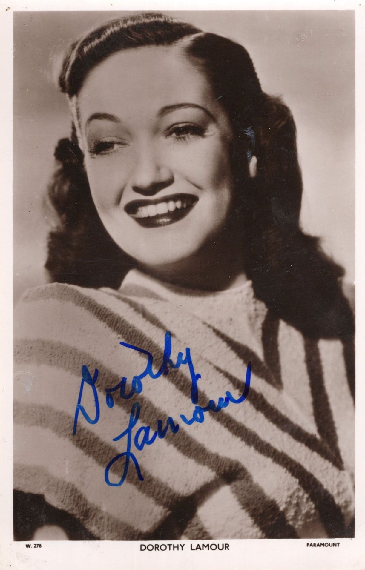 Dorothy Lamour Stunning Antique Paramount Films Hand Signed Photo