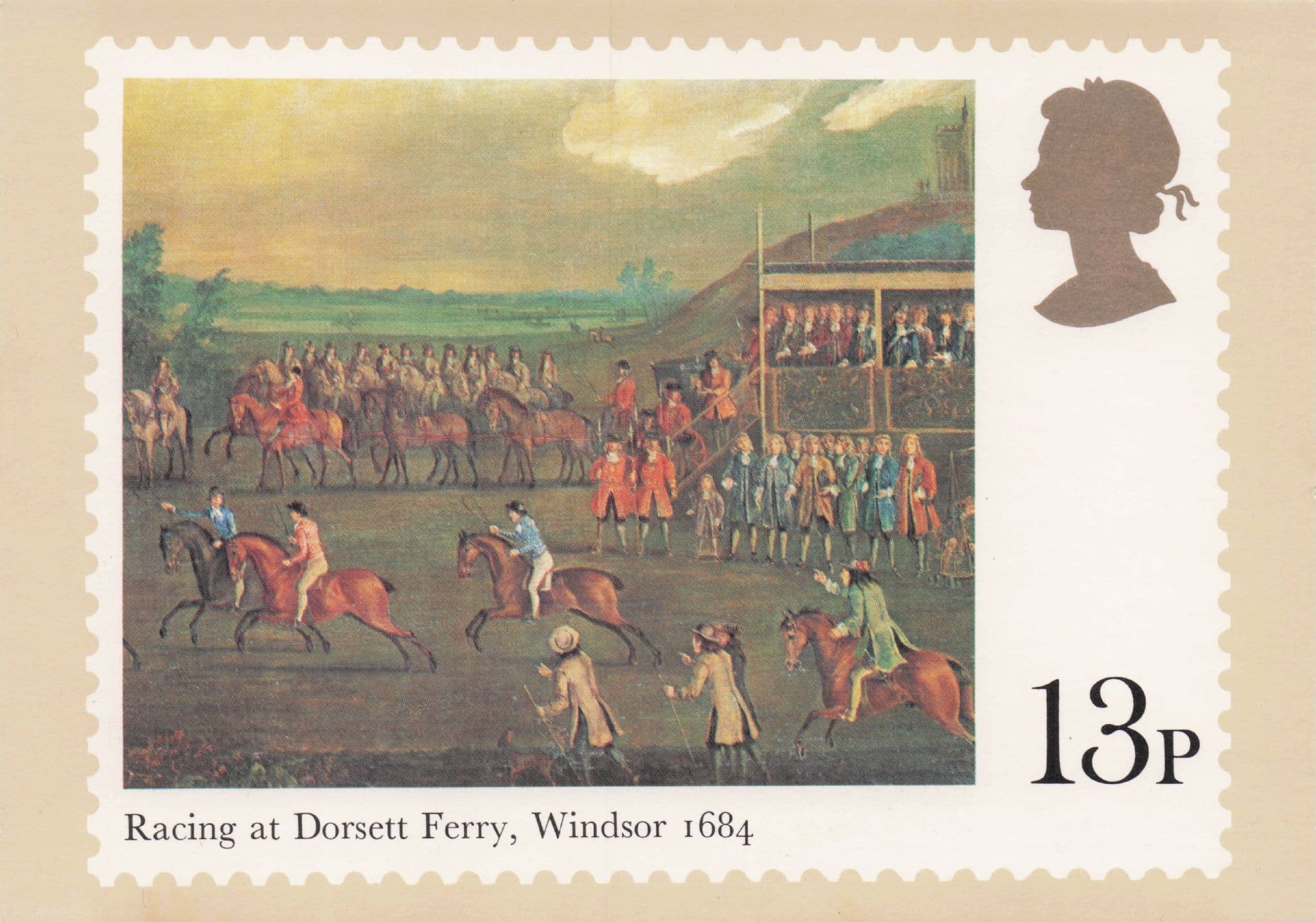 Dorsett Ferry Windsor Medieval Racing Horse Race in 1684 Postcard