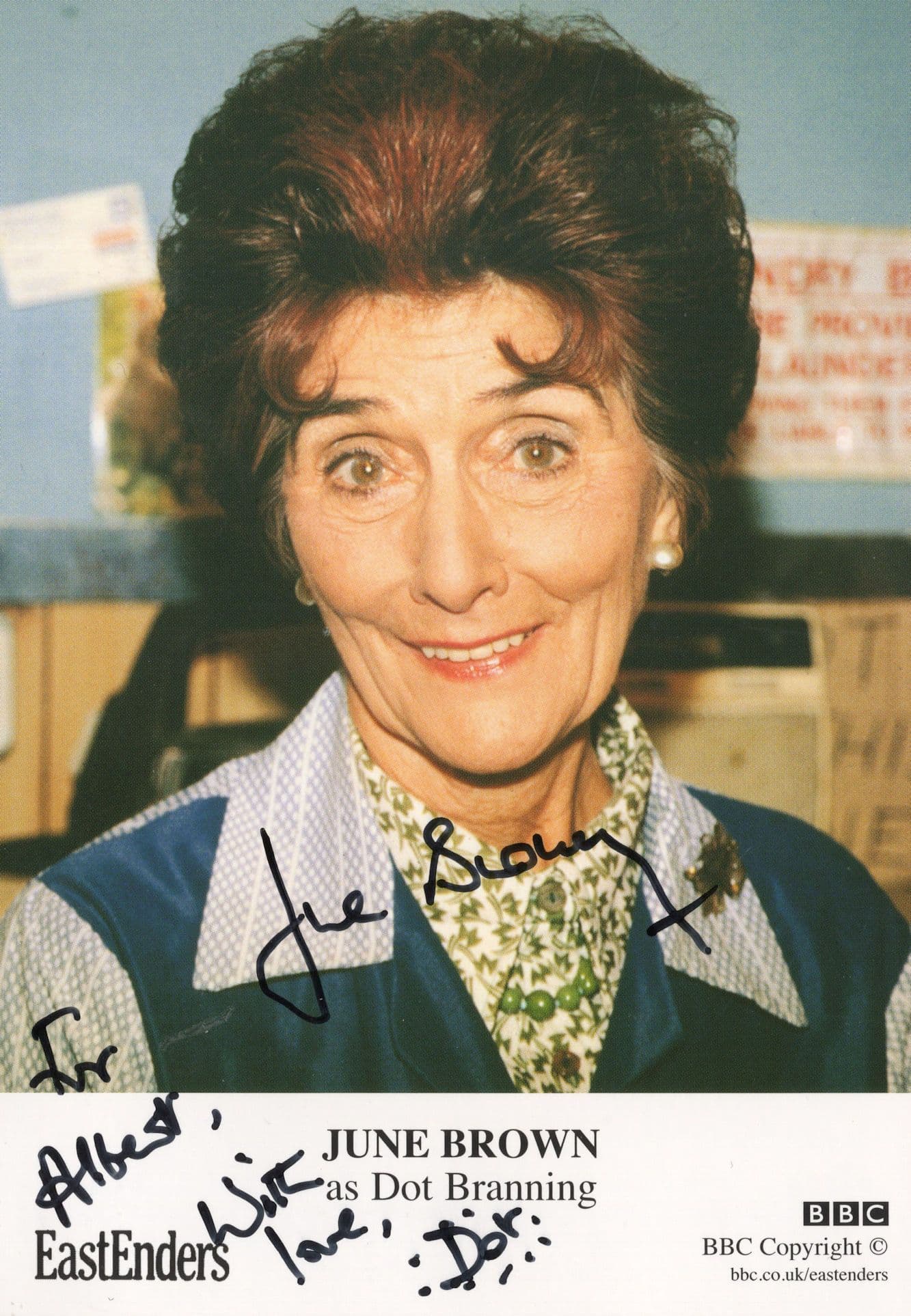 Dot Branning June Brown Eastenders Hand Signed Photo