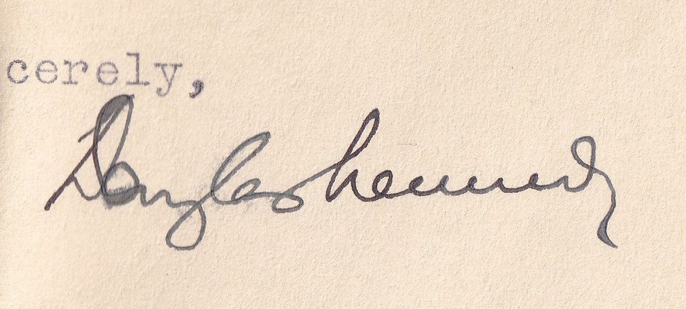 Douglas Kennedy English Folk Morris Dance Society Founder Antique Hand Signed Letter