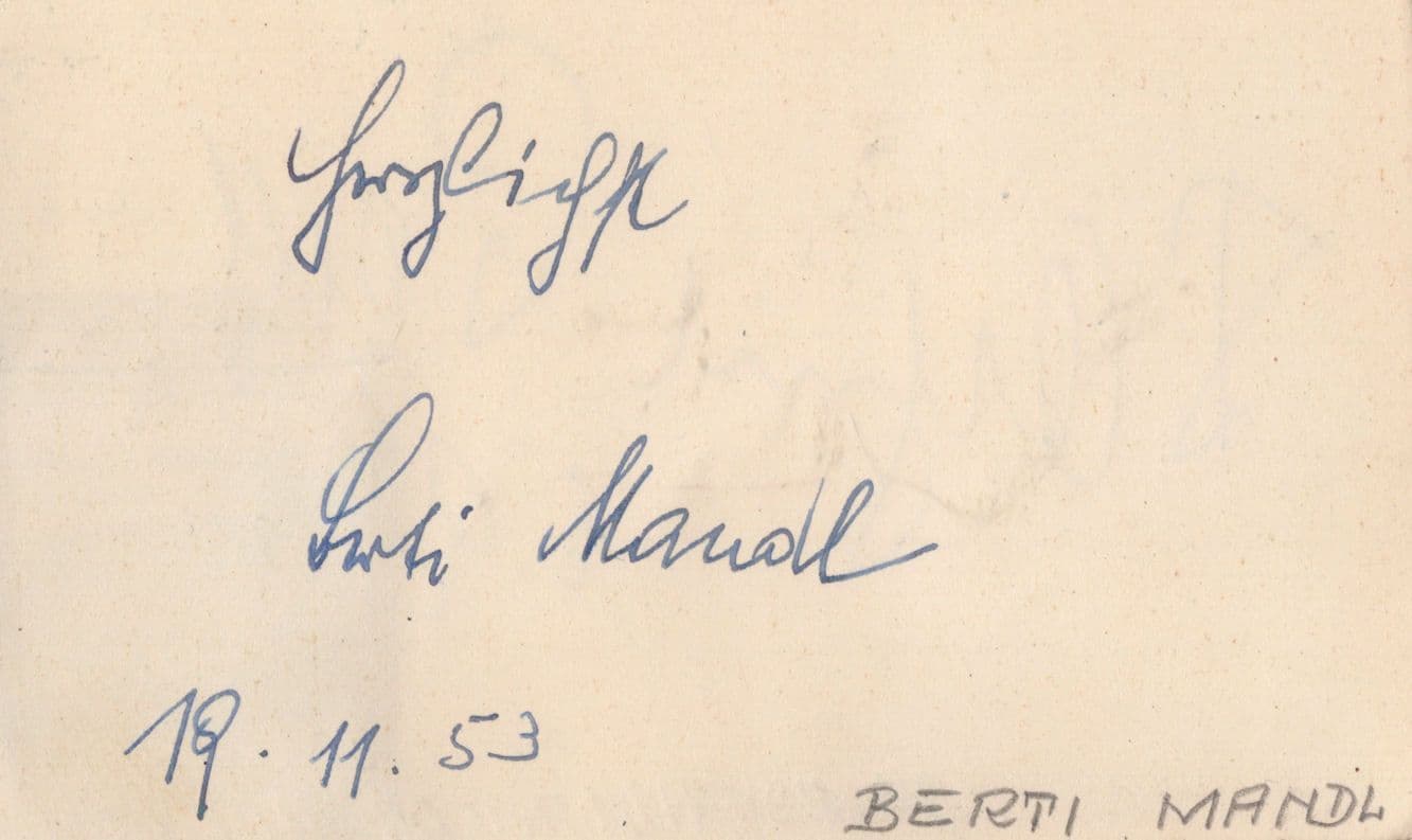 Dr Alfred Poell Berti Mandl Austrian Opera Baritone Hand Signed Autograph