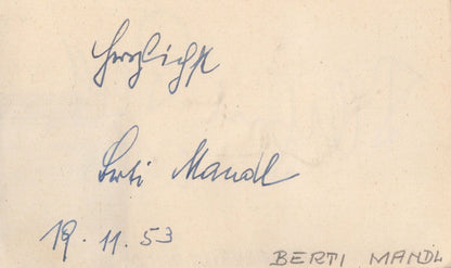 Dr Alfred Poell Berti Mandl Austrian Opera Baritone Hand Signed Autograph
