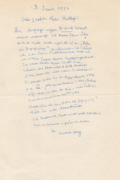 Dr Heinrich Meng German Physician Psychoanalyst 2x Hand Signed Letters