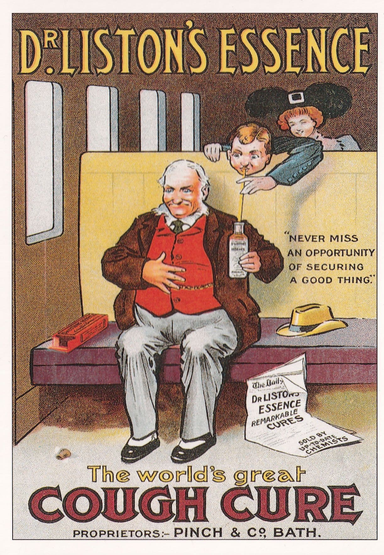 Dr Liston's Essence Natural Remedy Cough Cure Advert Postcard