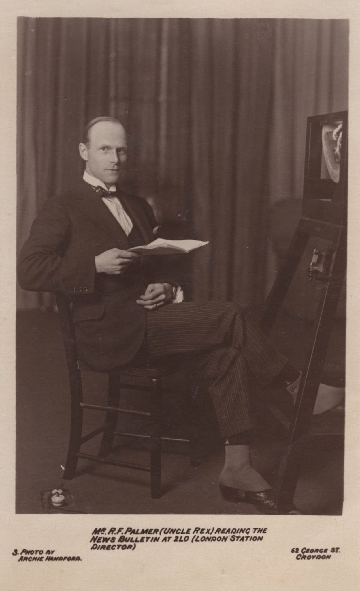 Dr RF Palmer London Railway Station Director Radio News Old Postcard
