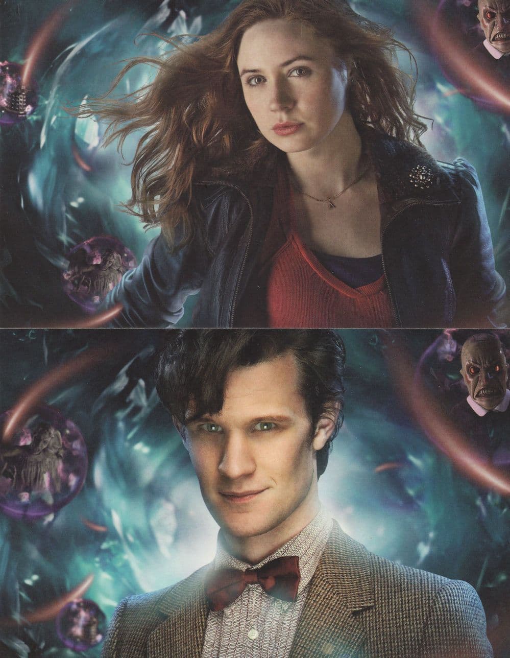 Dr Who Amy Pond 11th Doctor Silurians 2x TV Show Postcard s