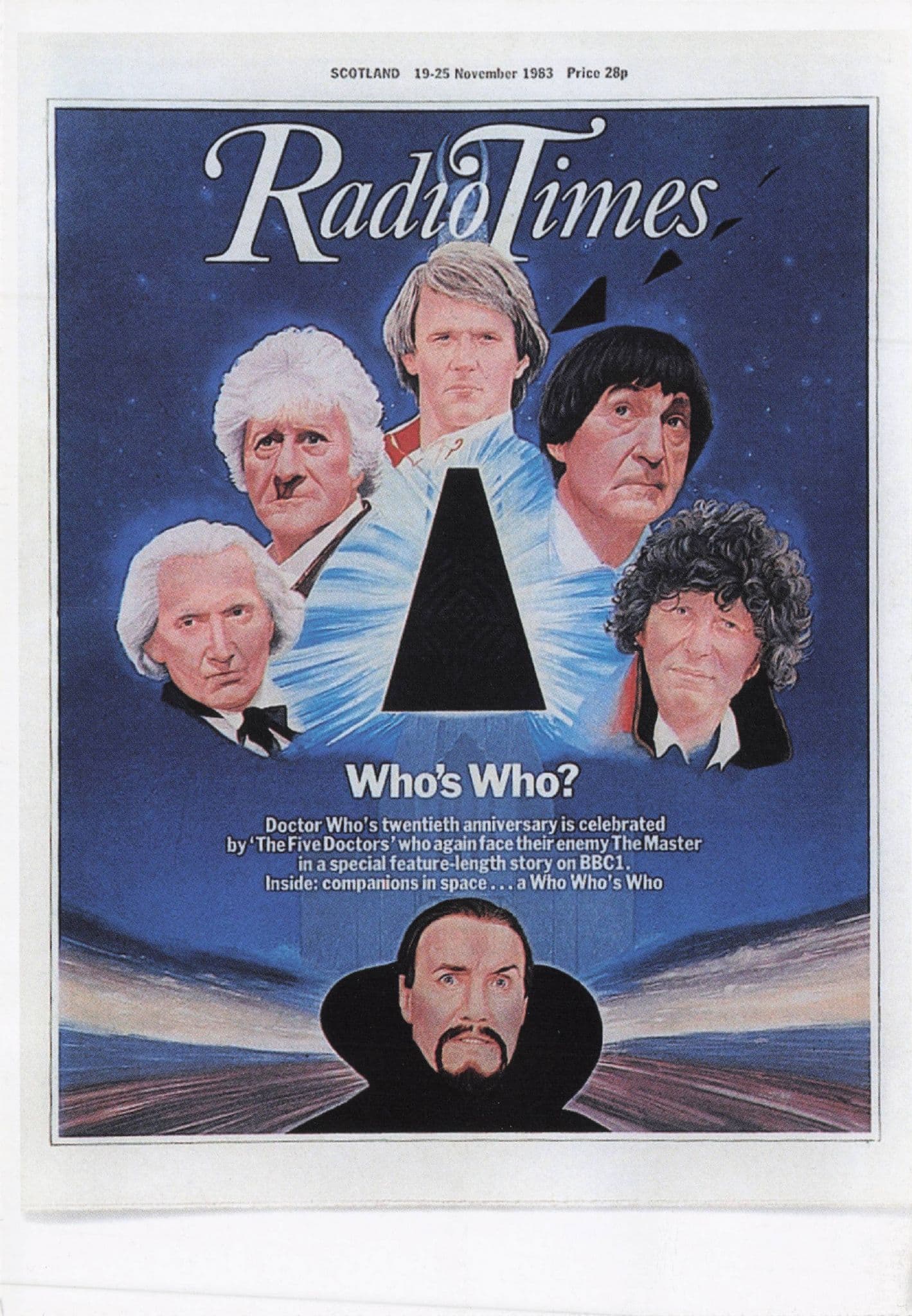 Dr Who The Five Doctors Jon Pertwee The Master BBC TV Postcard