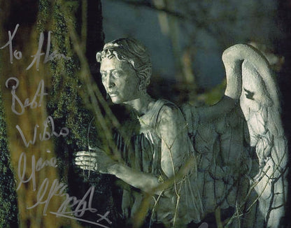 Dr Who Weeping Angel RARE Unidentified Actress Hand Signed & COA 2x PHOTO s