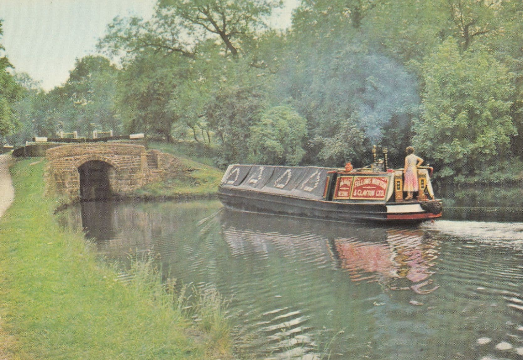 Dragon Boat on Marple Cheshire Canal 1970s Postcard