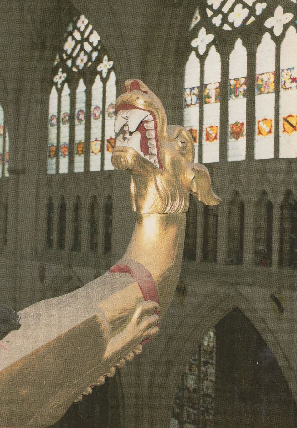 Dragons Head With Pulley Systems at York Minster Postcard