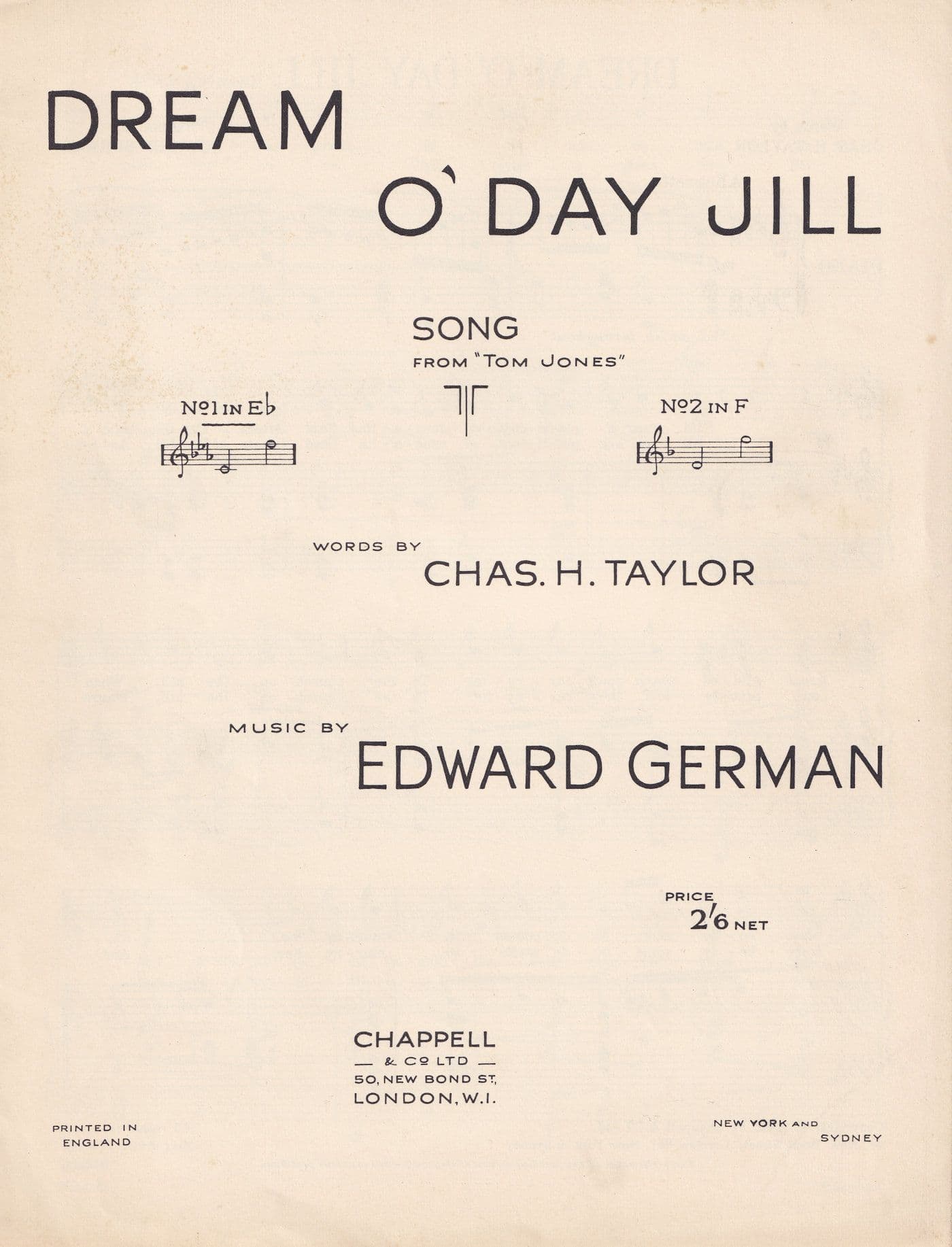 Dream O Day Jill Olde Edward German Sheet Music