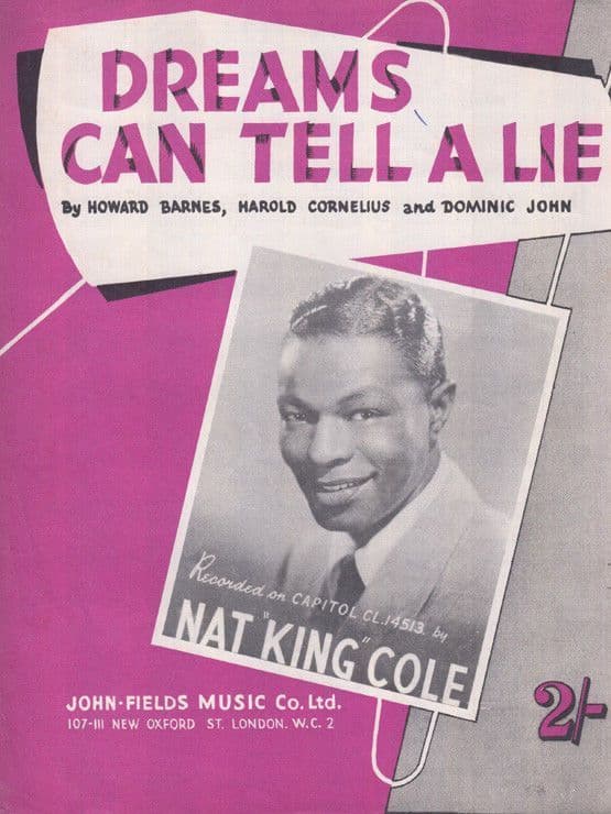 Dreams Can Tell A Lie Nat King Cole 1950s Sheet Music