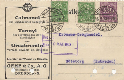 Dresden Calmonal Tannyl Ureabromin Sedativum Epilepsie Gehe & Co 1923 Swiss Postcard