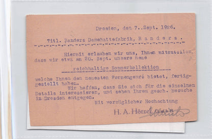 Dresden Straw & Hat Fashion Factory 1920s German Antique Postcard