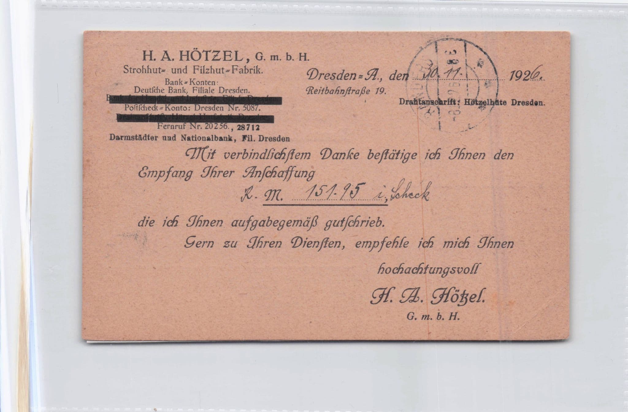 Dresden Straw & Hat Fashion Factory Antique German Antique Postcard